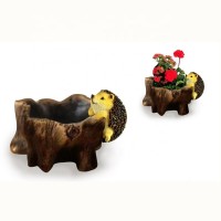 New design polyresin cute hedgehog flower planter pot