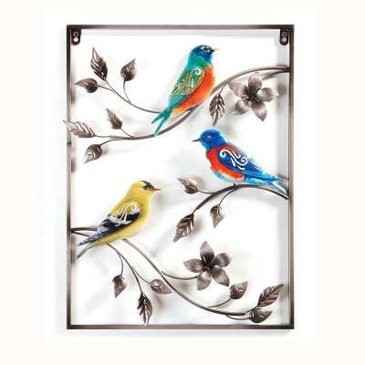 Metal humingbird wall plaque decoration