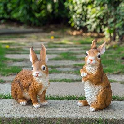 Garden Outdoor Decoration Artificial Resin Animal Bunny Statue