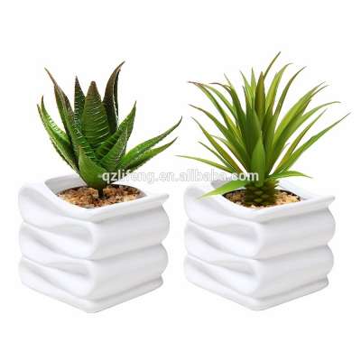 Modern Decorative Folded Design Small Ceramic Flower Plant Pot