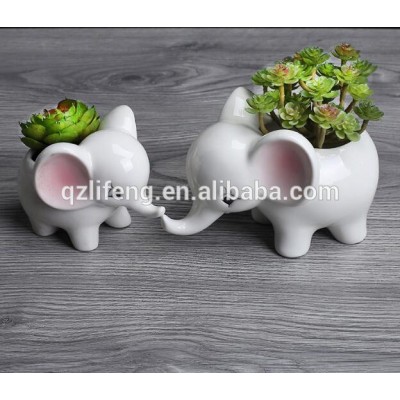 Decorative table small cute elephant succulent plants flower pot set of 2