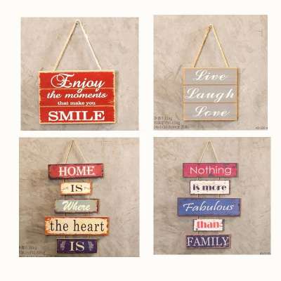 Home decoration creative hanging wooden wall plaque