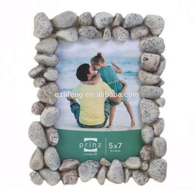 Resin beach rocks photo picture frame