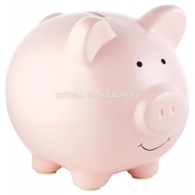 Great Gift For Kids Pink Ceramic Piggy Bank