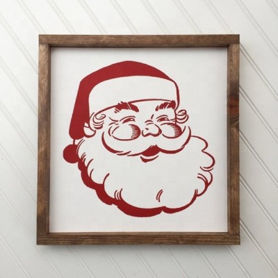 Santa Claus Framed Wood Sign Christmas Sign Decor Holiday