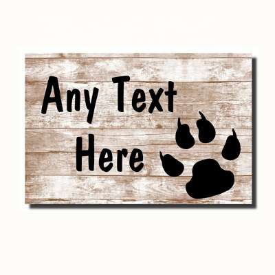 Personalized print wooden plaque paw print shabby pet memorial plaques