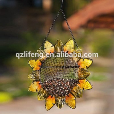 Metal Hanging Sunflower Mesh Bird Feeder